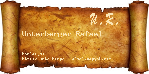 Unterberger Rafael névjegykártya